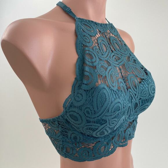 Victoria's Secret PINK Padded High Neck Underwire Halter Push-Up Bra Size S - Picture 5 of 10